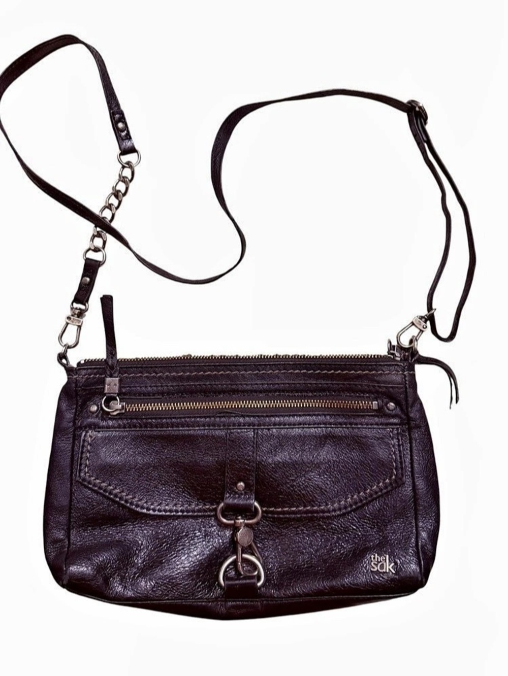 the Sak Black Leather Crossbody Bag